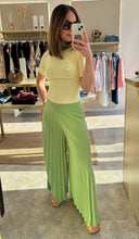 Load image into Gallery viewer, GREEN PLISSÉ PALAZZO TROUSERS