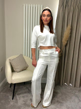 Load image into Gallery viewer, WHITE TROUSER CO-ORD