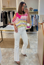Load image into Gallery viewer, WHITE FRONT POCKET GOLD BUTTON JEANS