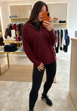 Load image into Gallery viewer, SOFT QUARTER ZIP KNIT - burgundy