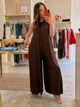 Load image into Gallery viewer, CHOCOLATE WIDE LEG PLEATED JUMPSUIT