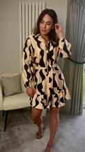 Load image into Gallery viewer, BEIGE/BLACK PRINT DRESS