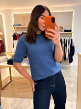Load image into Gallery viewer, DENIM BLUE SHORT SLEEVE KNIT