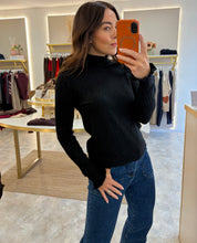 Load image into Gallery viewer, CHEVRON FRILL DETAIL KNIT - black