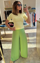 Load image into Gallery viewer, GREEN PLISSÉ PALAZZO TROUSERS