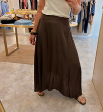 Load image into Gallery viewer, SATIN DRAPE SKIRT-chocolate