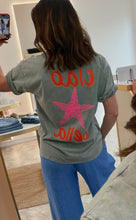 Load image into Gallery viewer, WASHED GREY CIAO BELLA GRAPHIC TEE