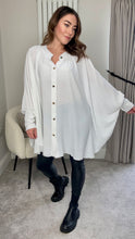 Load image into Gallery viewer, WHITE OVERSIZED BAT WING BLOUSE