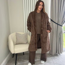 Load image into Gallery viewer, CHOCOLATE FAUX FUR COATIGAN