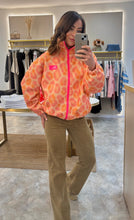 Load image into Gallery viewer, ORANGE PRINT BRUSHED ZIP JACKET