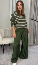 Load image into Gallery viewer, KHAKI STRIPE BASIC OVERSIZED TOP