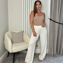 Load image into Gallery viewer, OFF WHITE CRINKLE ELASTICATED WAIST TROUSERS