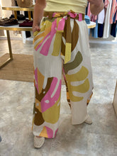 Load image into Gallery viewer, TROPICAL TIE WAIST WIDE LEG TROUSRS