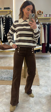 Load image into Gallery viewer, STRIPED COLLARED KNIT JUMPER