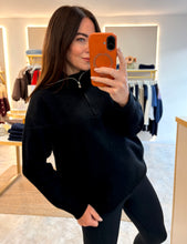 Load image into Gallery viewer, SOFT QUARTER ZIP KNIT - black