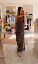 Load image into Gallery viewer, BROWN/BLUE POLKA DOT CAMI DRESS