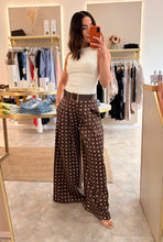 Load image into Gallery viewer, CHOCOLATE POLKA DOT WIDE LEG TROUSERS