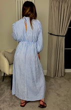 Load image into Gallery viewer, CHEESECLOTH STRIPE DRESS BLUE