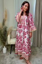 Load image into Gallery viewer, FLORAL PRINT BUTTONED MAXI DRESS -rose