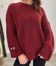 Load image into Gallery viewer, HEART BUTTON BACK KNIT