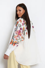 Load image into Gallery viewer, CREAM EMBROIDERED TRIBAL SHIRT