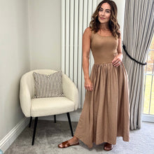 Load image into Gallery viewer, RIB VEST SKIRT DRESS - CAMEL