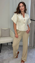 Load image into Gallery viewer, IVORY STRUCTURED SHORT SLEEVE CARDIGAN