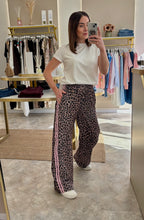 Load image into Gallery viewer, LEOPARD STRIPE WIDE LEG TROUSERS