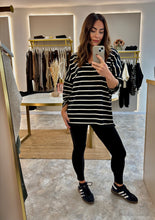 Load image into Gallery viewer, MONOCHROME STRIPE BASIC OVERSIZED TOP