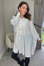 Load image into Gallery viewer, WHITE OVERSIZED BAT WING BLOUSE