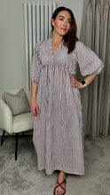 Load image into Gallery viewer, CHEESECLOTH STRIPE DRESS MOCHA