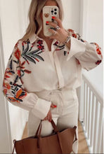 Load image into Gallery viewer, CREAM EMBROIDERED TRIBAL SHIRT