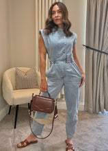 Load image into Gallery viewer, LIGHT WASH UTILITY JUMPSUIT