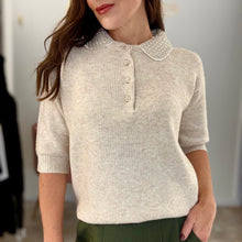 Load image into Gallery viewer, BEADED DETACHABLE COLOUR KNIT - cream