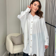Load image into Gallery viewer, WHITE OVERSIZED BAT WING BLOUSE