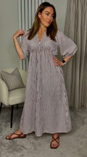 Load image into Gallery viewer, CHEESECLOTH STRIPE DRESS MOCHA