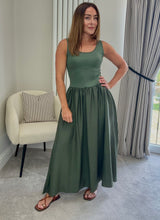 Load image into Gallery viewer, RIB VEST SKIRT DRESS- KHAKI