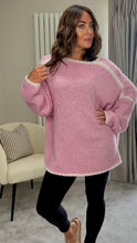 Load image into Gallery viewer, PINK CONTRAST BOW TIE CARDIGAN