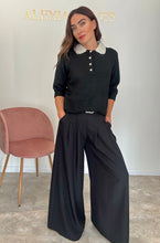 Load image into Gallery viewer, BEADED DETACHABLE COLLAR KNIT - black