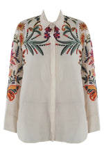 Load image into Gallery viewer, CREAM EMBROIDERED TRIBAL SHIRT