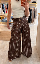 Load image into Gallery viewer, CHOCOLATE POLKA DOT WIDE LEG TROUSERS