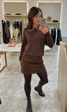Load image into Gallery viewer, BROWN SUEDETTE MINI SKIRT
