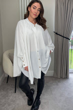 Load image into Gallery viewer, WHITE OVERSIZED BAT WING BLOUSE