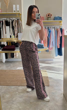 Load image into Gallery viewer, LEOPARD STRIPE WIDE LEG TROUSERS