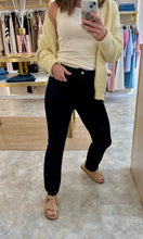 Load image into Gallery viewer, BLACK ANKLE GRAZER FLARED RAW EDGE JEANS