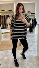 Load image into Gallery viewer, MONOCHROME STRIPE BASIC OVERSIZED TOP