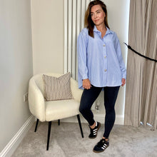 Load image into Gallery viewer, STRIPED DIAMANTE OVERSIZED SHIRT