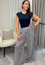 Load image into Gallery viewer, BLACK STRIPE POCKET TROUSERS