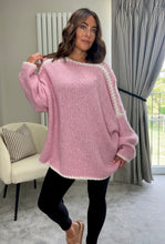 Load image into Gallery viewer, PINK CONTRAST BOW TIE CARDIGAN