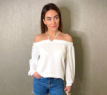 Load image into Gallery viewer, WHITE OFF THE SHOULDER BLOUSE